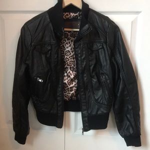 Black faux leather jacket